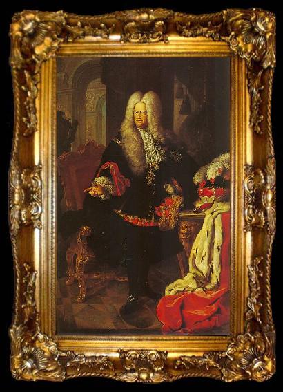 framed  Jakob Philipp Hackert Portrait of Charles III Philip, ta009-2